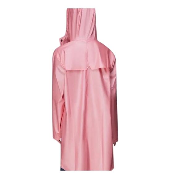 NWT RAINS Long Jacket in Pink Sky color Waterproof, Windproof Unisex - Picture 2 of 5